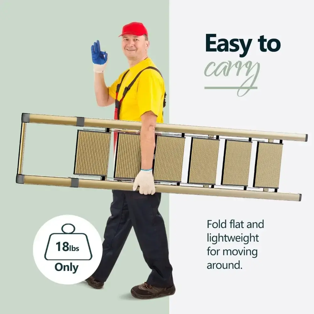 6 Step Ladder, Lightweight Folding Ladder with Non-Slip Wide Pedals, Ladder with Safe Grip Handle, Easy to Open and Close, Suit