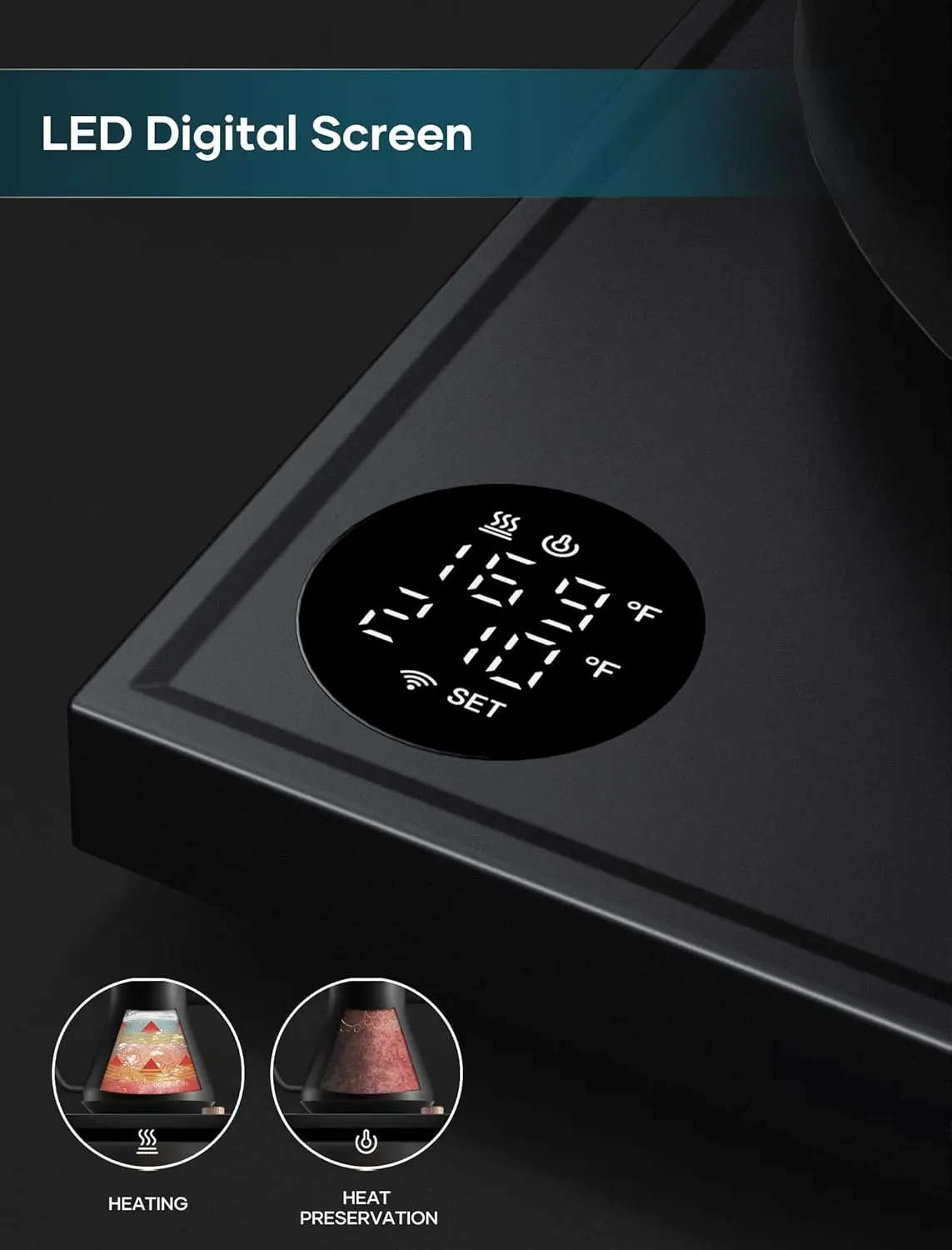 Electric KettlesGooseneck Electric Kettle, ±1℉ Temperature Control, Stainless Steel Inner, Quick Heating, for Pour Over Coffee,