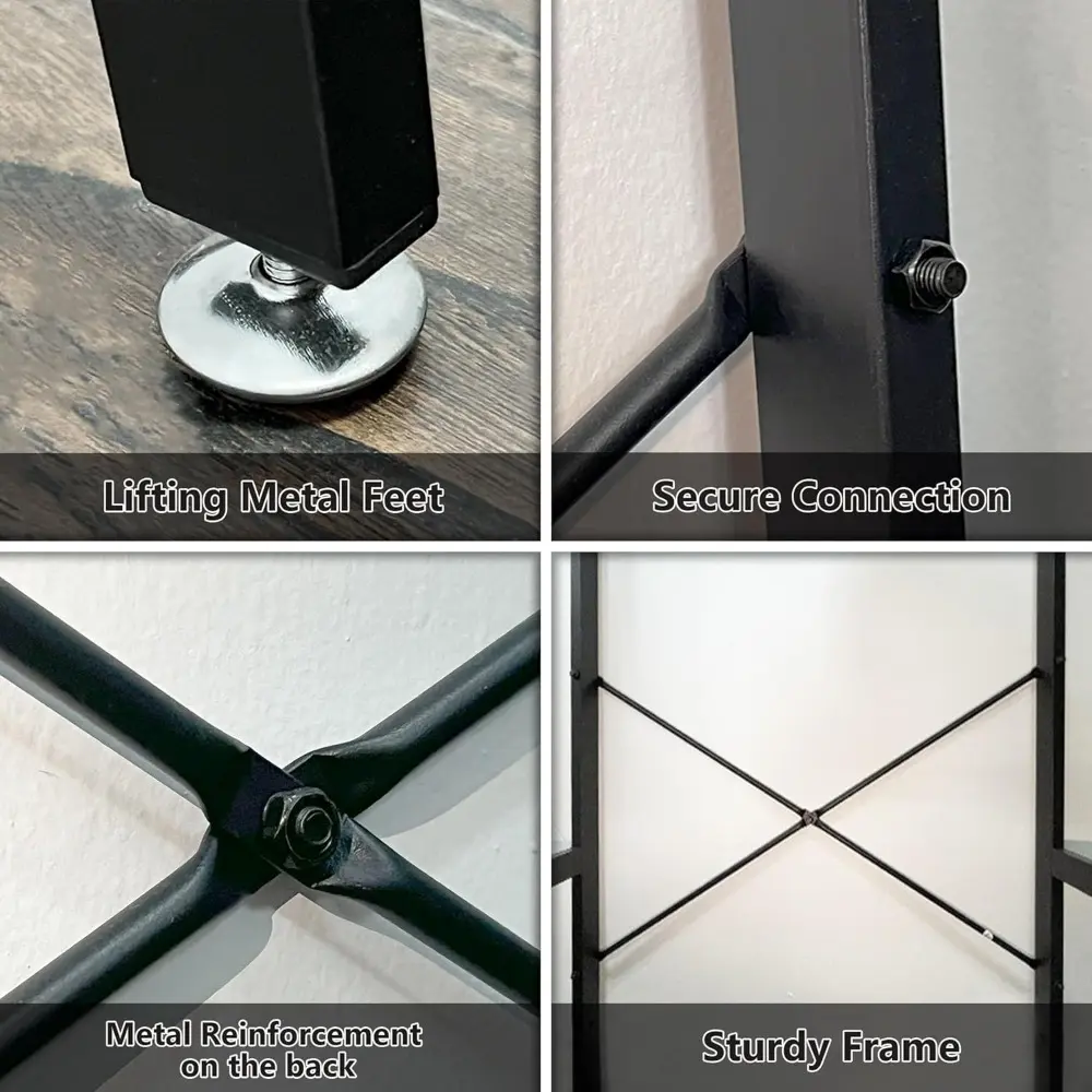 Over The Toilet Storage Cabinet with Tempered Glass Doors & Metal Stand, Over Toilet Organizer with Adjustable Shelf Space Saver