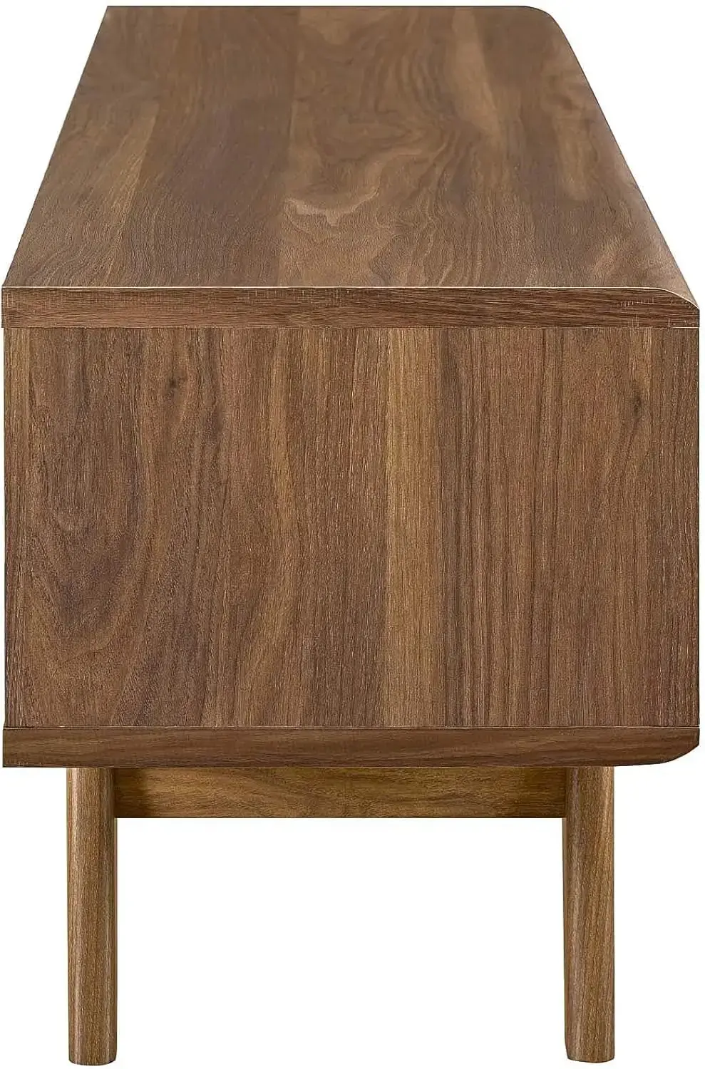 Render 48" Mid-Century Modern Low Profile Media Console TV Stand, 48 Inch, Walnut