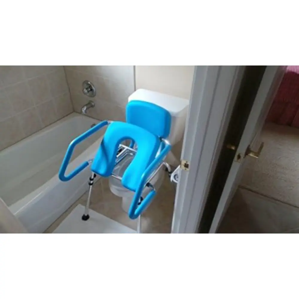 GentleBoost Uplift Raised Toilet Seat with Handles, Padded Bedside Commode Chair for Toilet, Elderly,Handicap Assistance Produc