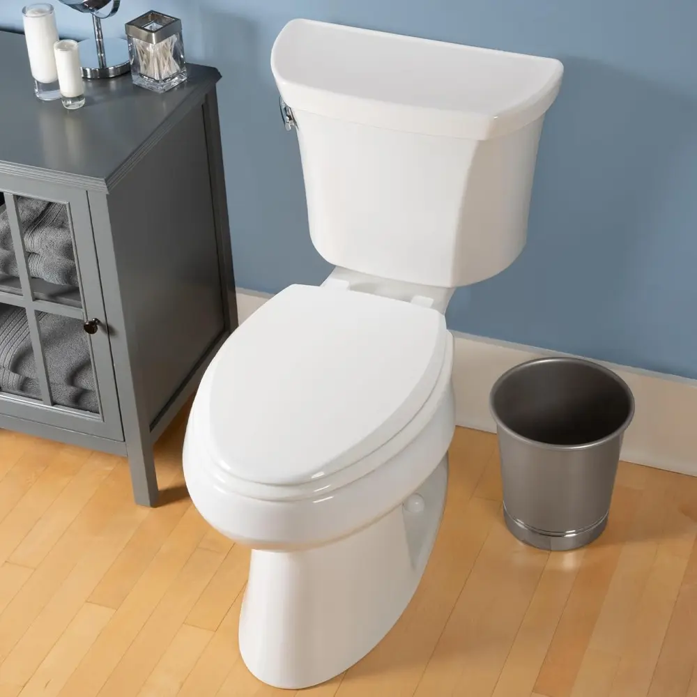 Cassel Slow Close Toilet Seat, Easy Clean, Non Slip Premium Wood Seat, Easy Install, Made in USA, Elongated, White, 4-Pack