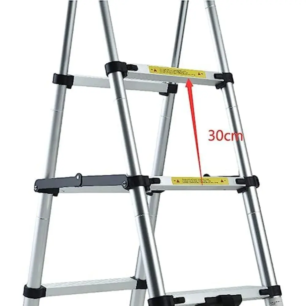 Extension Step Ladder 6+7 Step(6.6ft + 7.5ft) Aluminum Herringbone A-Frame Telescoping Lightweight Portable Multi-Purpose Telesc