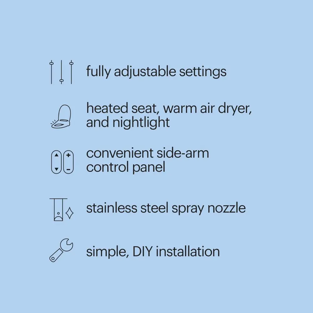 SE400-RW Swash SE400 Electric Bidet Toilet Heated Seat, Oscillating Stainless Steel Nozzle, Warm Air Dryer, Night Light, Gentle