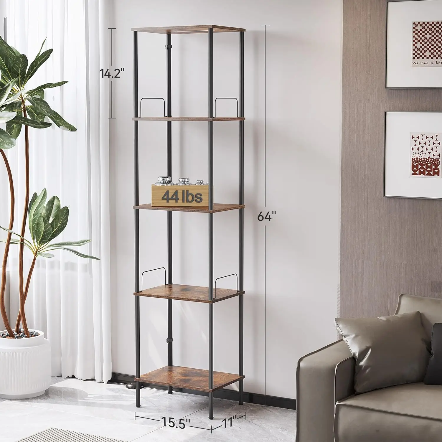 Display Shelf with Dimmable Lights, Lighted Display Cases for Collectibles, Adjustable Color Temperature and Brightness,
