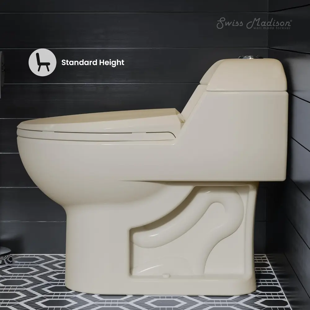 Well Made Forever SM-1T803BQ Chateau One Piece Elongated Dual Flush Toilet In Bisque 0.8/1.28 gpf