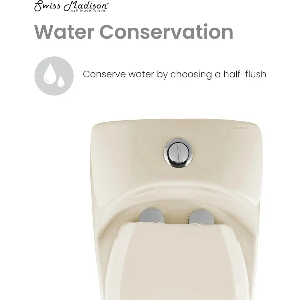 Well Made Forever SM-1T803BQ Chateau One Piece Elongated Dual Flush Toilet In Bisque 0.8/1.28 gpf