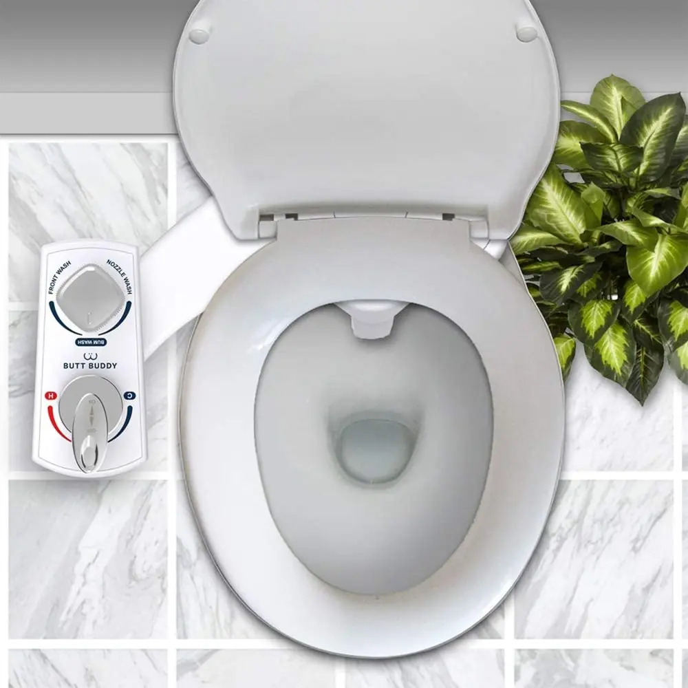BUTT BUDDY Spa - Bidet Toilet Seat Attachment & Fresh Water Sprayer (Cool & Warm Temperature Control | Easy Setup, Universal Fit