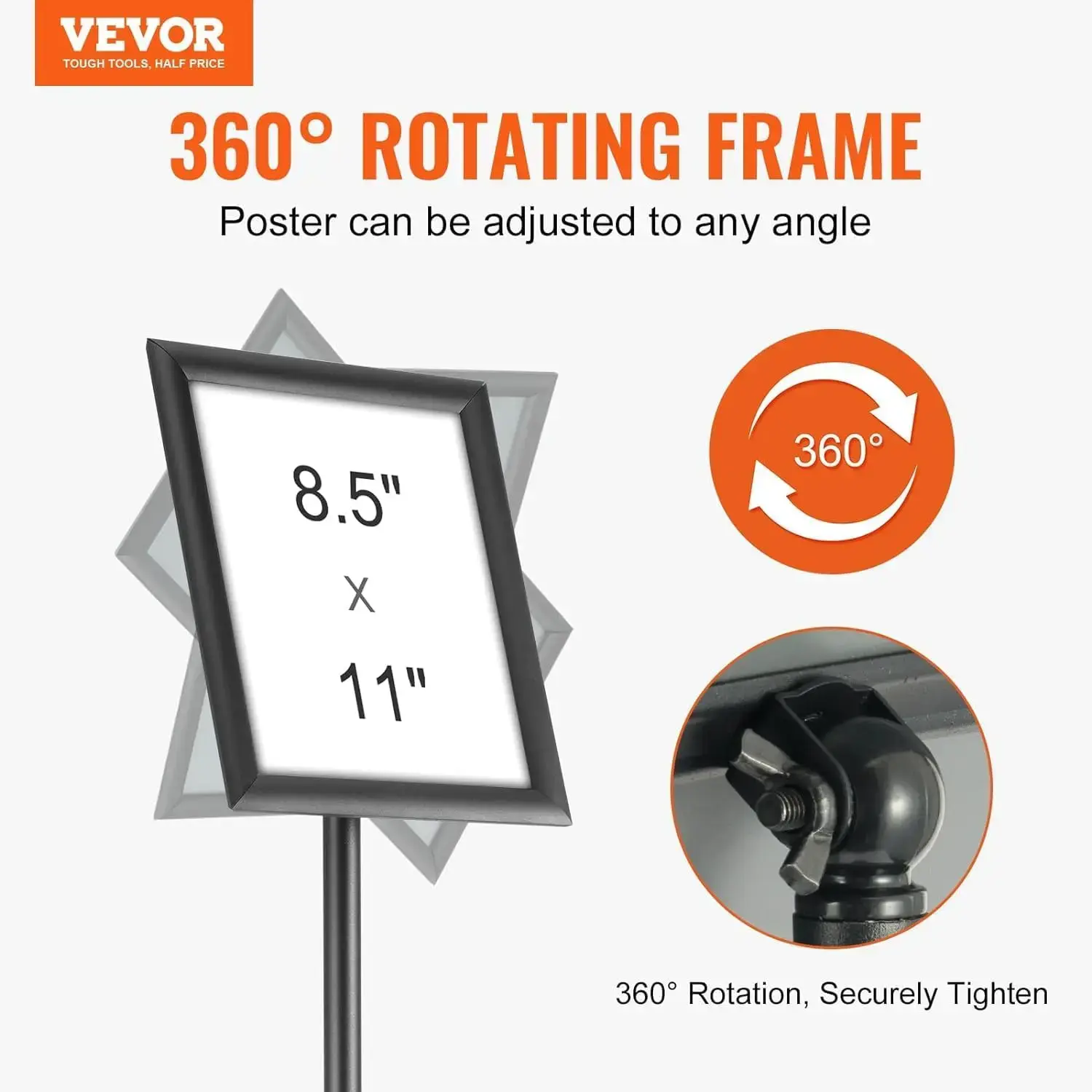 Pedestal Sign Holder, 8.5 x 11 Inch Vertical and Horizontal Adjustable Poster Stand