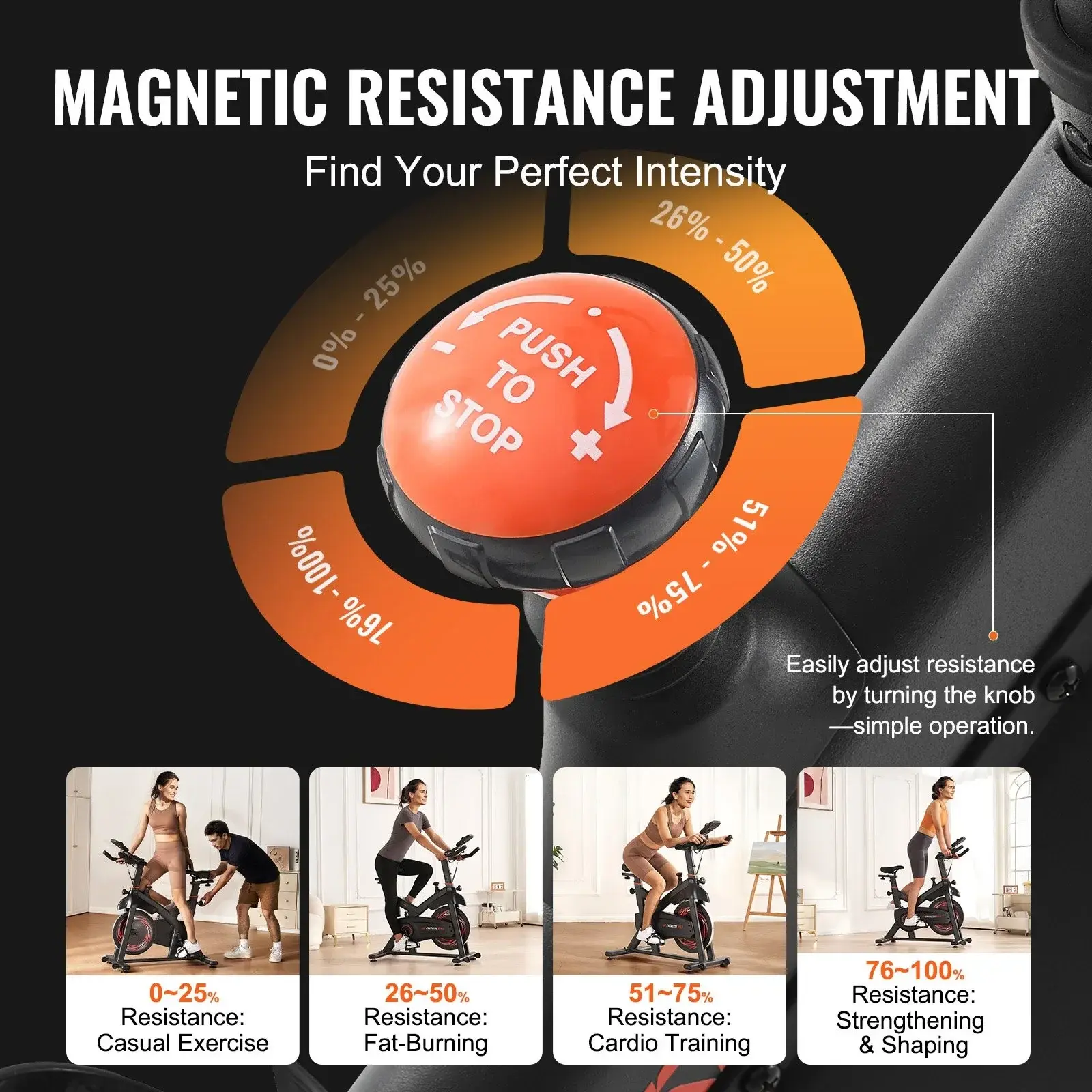 Exercise Bike Magnetic Resistance Stationary Bike Indoor Cycling Bike