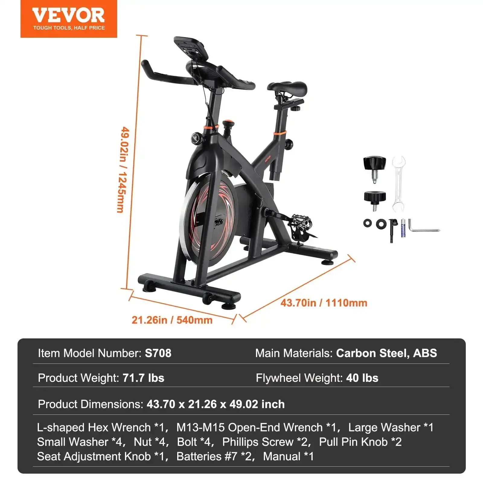 Exercise Bike Magnetic Resistance Stationary Bike Indoor Cycling Bike