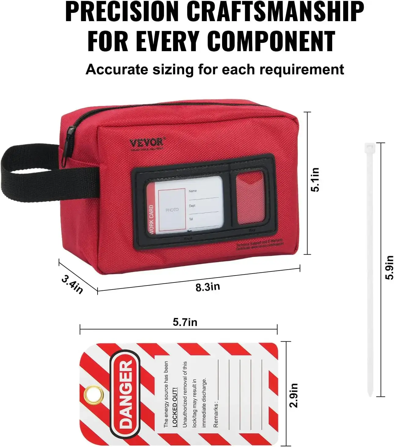 Electrical Lockout Tagout Kit, 26 PCS Safety Loto Kit Includes Padlocks, Hasps, Tags, Nylon Ties, and Carrying Bag