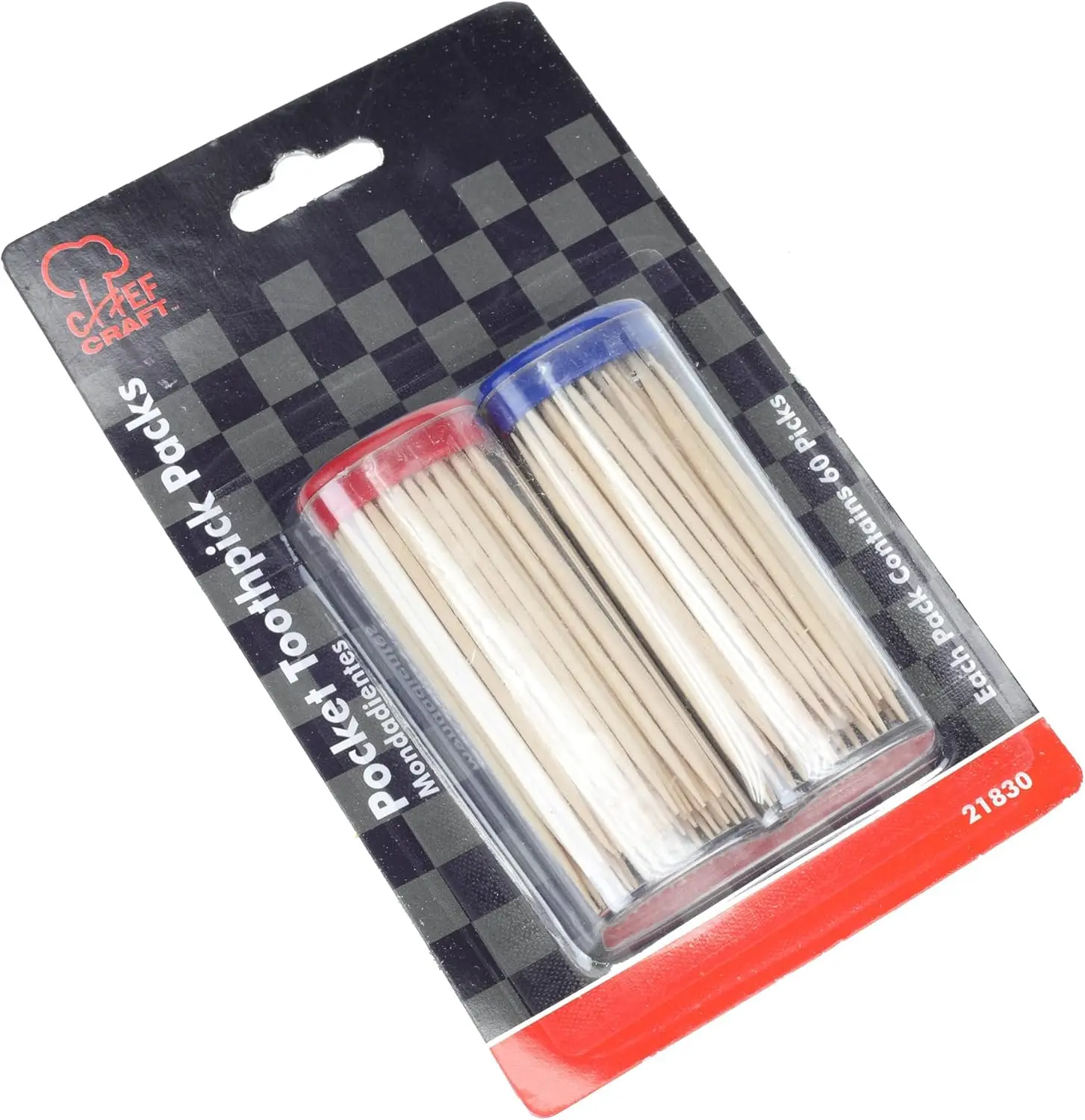 Select Bamboo Pocket Toothpicks, 60 Count 2 Piece Set, Natural