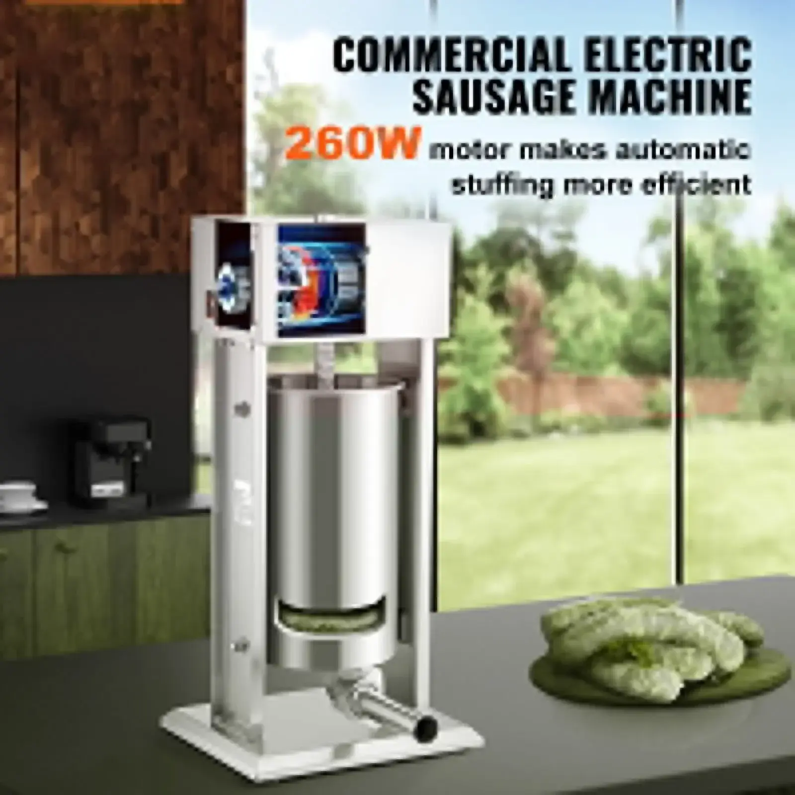 Electric Sausage Stuffer 15L Variable Speed Sausage Maker Stainless Steel