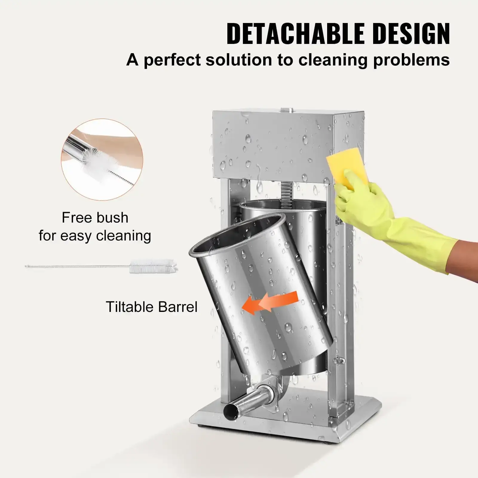 Electric Sausage Stuffer 15L Variable Speed Sausage Maker Stainless Steel