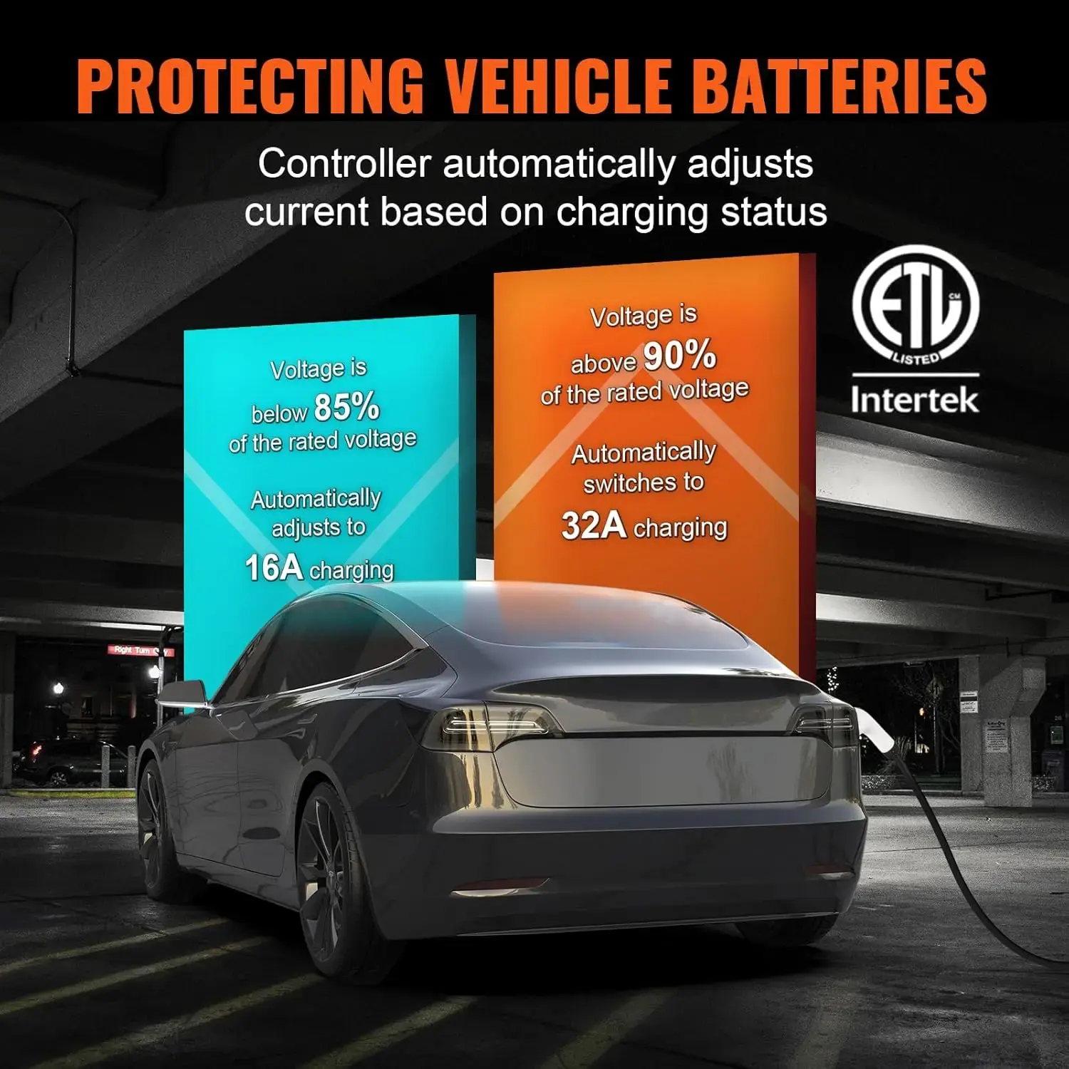 Level 2 Portable EV Charger, 32 Amp 240V, Electric Vehicle Charger with 28 ft Charging Cable NEMA 14-50P Plug