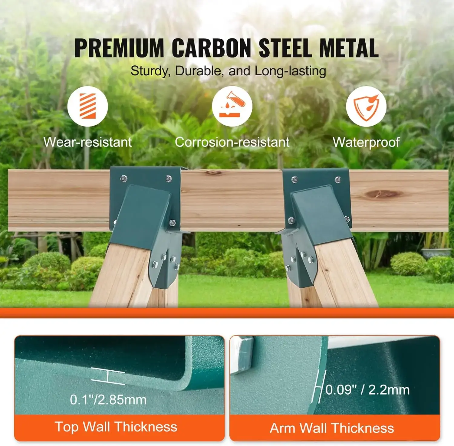 A-Frame Middle Swing Set Brackets, Heavy Duty Carbon Steel Swing Set Hardware with Mounting Hardware for 4x4 Legs & 4x6 Beam