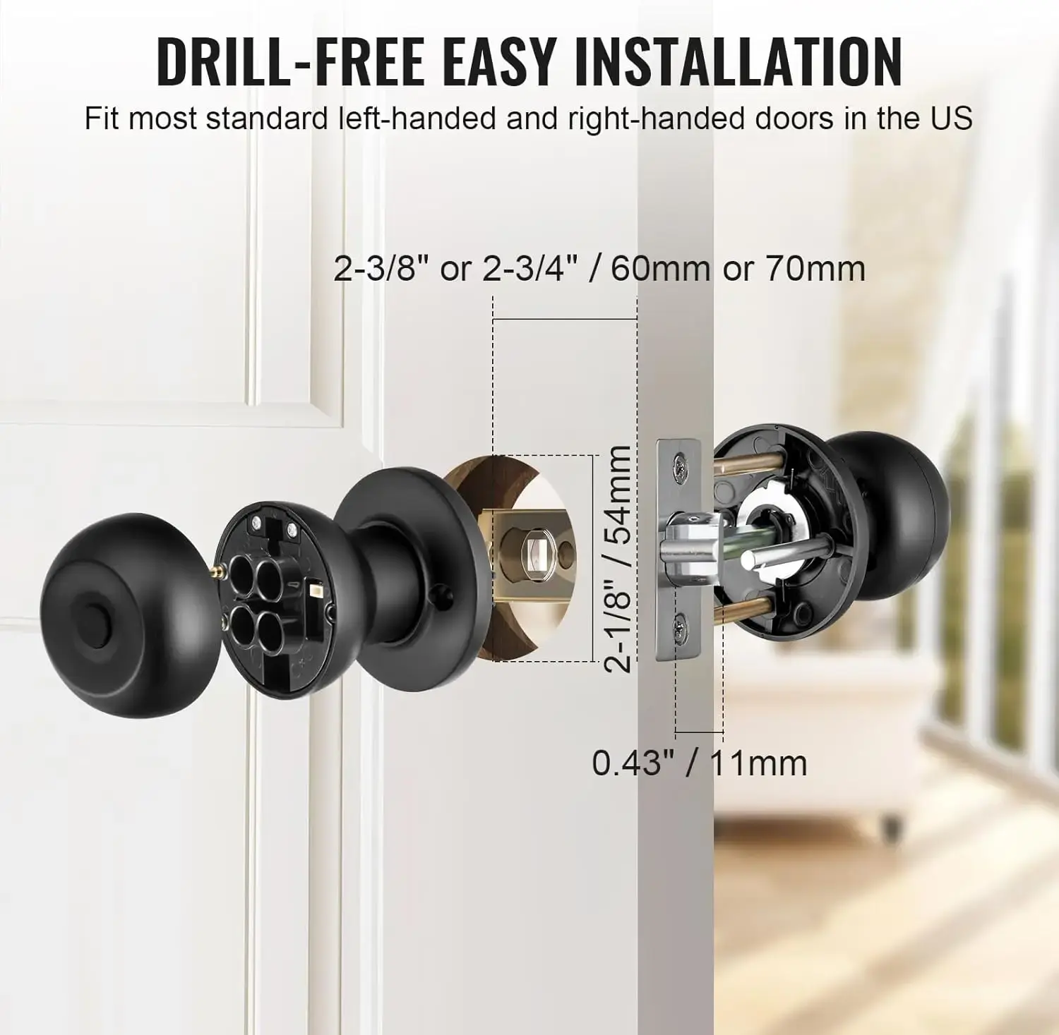 Smart Door Knob, Fingerprint Smart Lock with APP Control, Biometric Door Lock Bluetooth Smart Lock, Easy Installation Door Lock