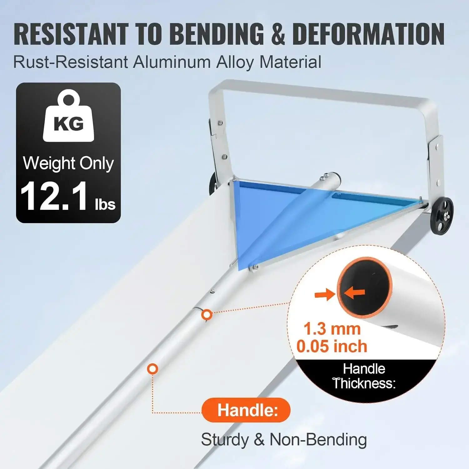 Snow Roof Rake, 30ft Reach Aluminium Roof Shovel with Slide Cloth, Premium 19" Blade Snow Removal Tool