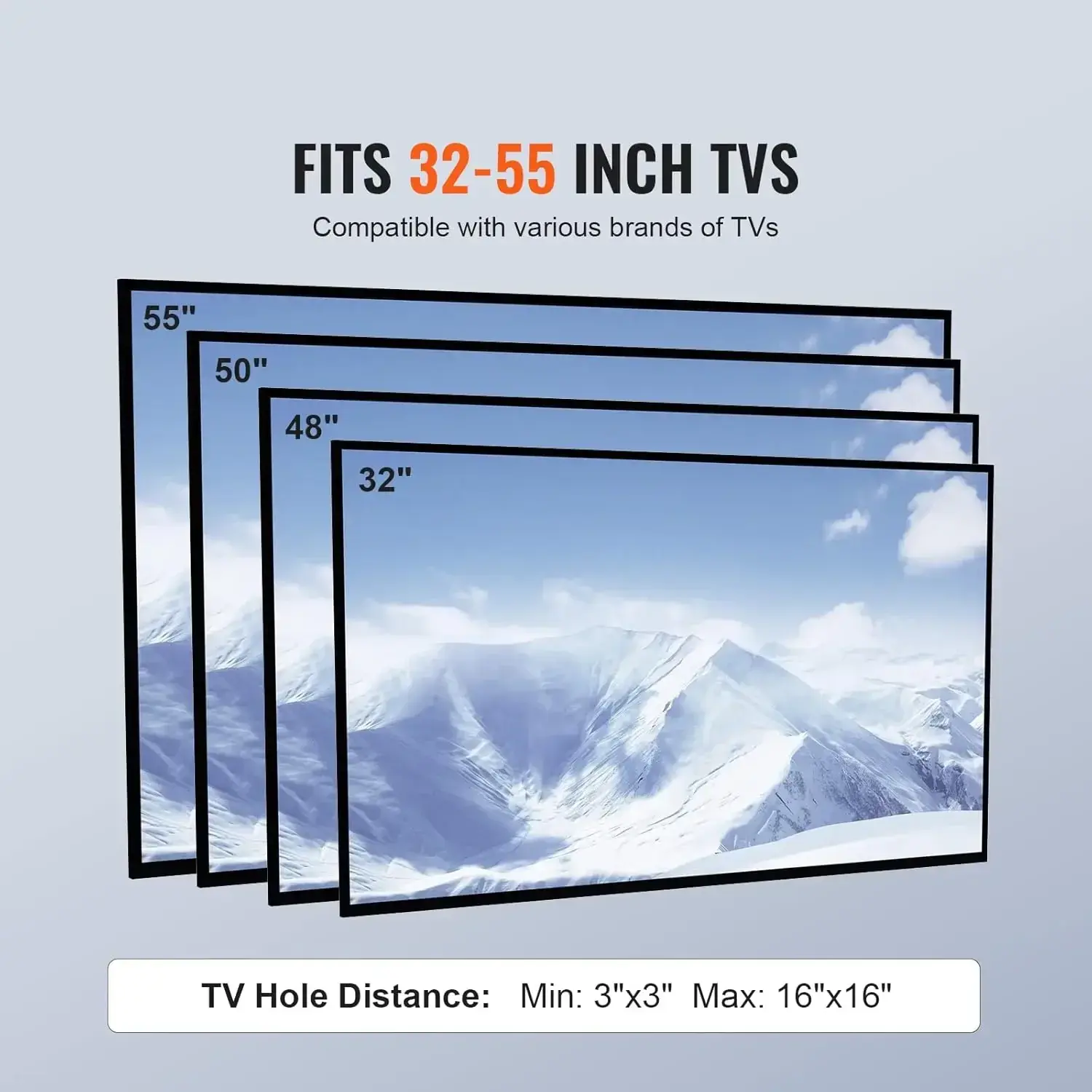 TV Stand Mount, Swivel Universal TV Stand for 32 to 55 inch TVs, Height Adjustable Floor TV Stand with Tempered Glass Base