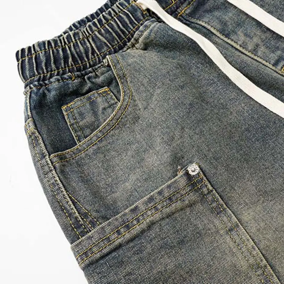 Vintage Baggy Jeans Loose Casual Wide Leg Denim Pants Men's Streetwear Harajuku Hip Hop Jeans Trousers