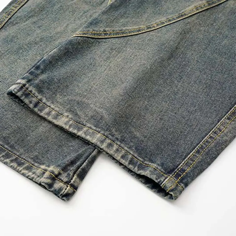 Vintage Baggy Jeans Loose Casual Wide Leg Denim Pants Men's Streetwear Harajuku Hip Hop Jeans Trousers