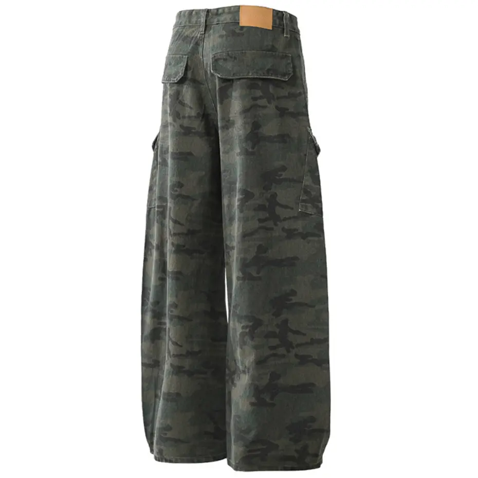 Camouflage Baggy Jeans Loose Wide Leg Denim Pants Men Streetwear Harajuku Hip Hop Oversized Jeans Trousers