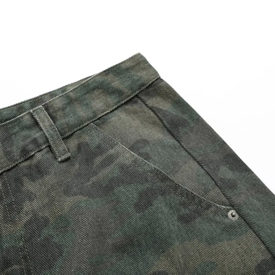 Camouflage Baggy Jeans Loose Wide Leg Denim Pants Men Streetwear Harajuku Hip Hop Oversized Jeans Trousers