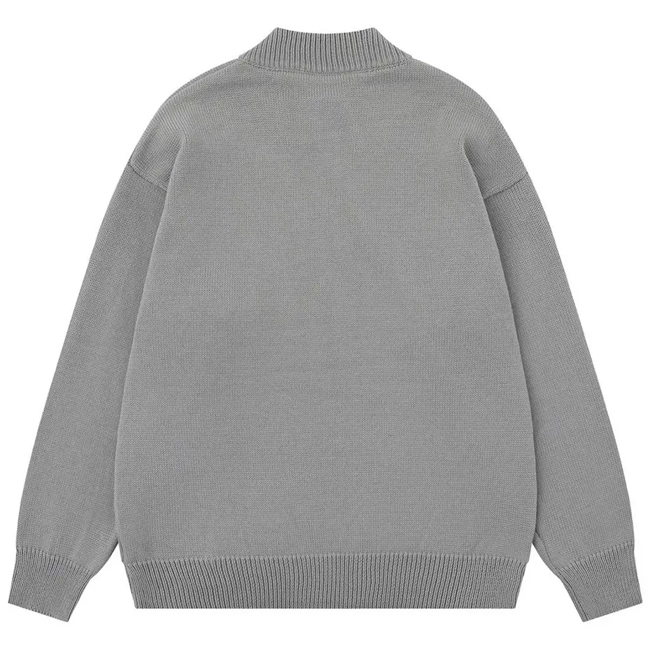 Letter Graphic Vintage Sweaters Unisex Casual Loose Knit Jumper Pullover Sweaters Streetwear Harajuku Hip Hop Oversized Sweaters