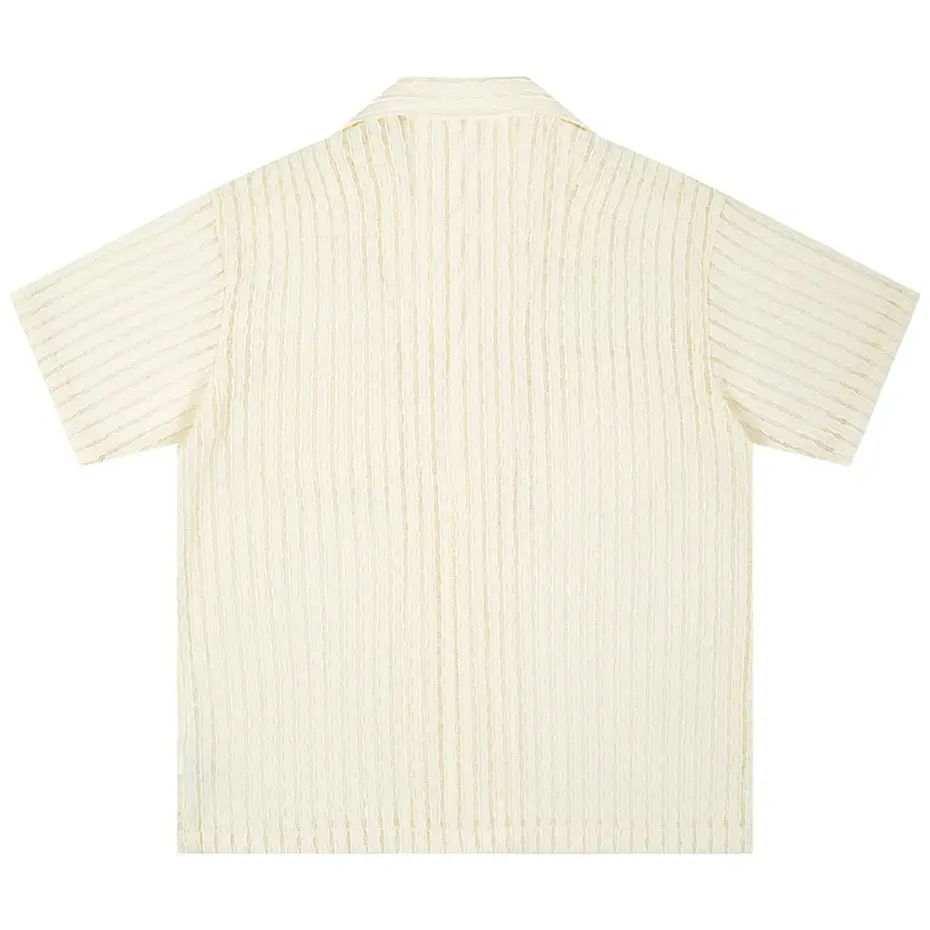 Hollow Out Shirts Summer Fashion Loose Short Sleeve Shirts Button Up Blouse Streetwear Harajuku Hip Hop Shirts