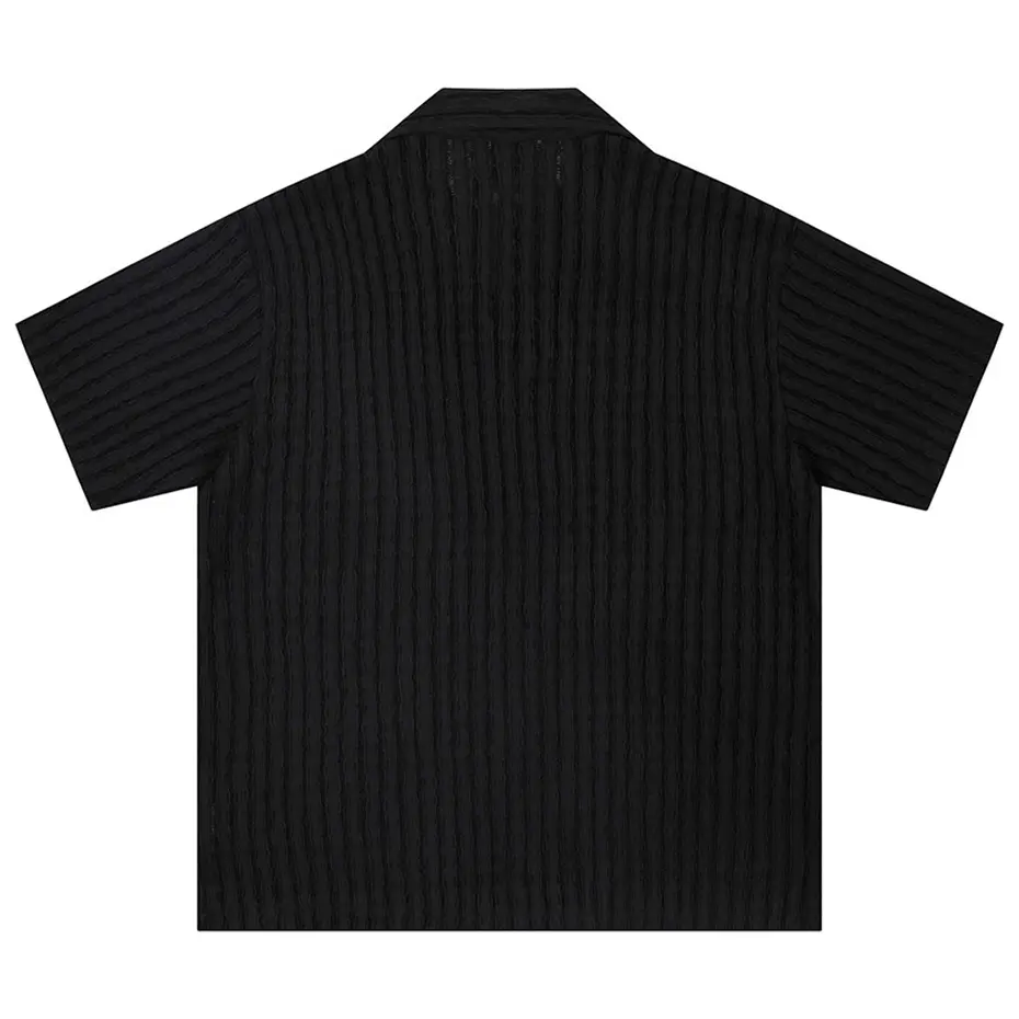 Hollow Out Shirts Summer Fashion Loose Short Sleeve Shirts Button Up Blouse Streetwear Harajuku Hip Hop Shirts