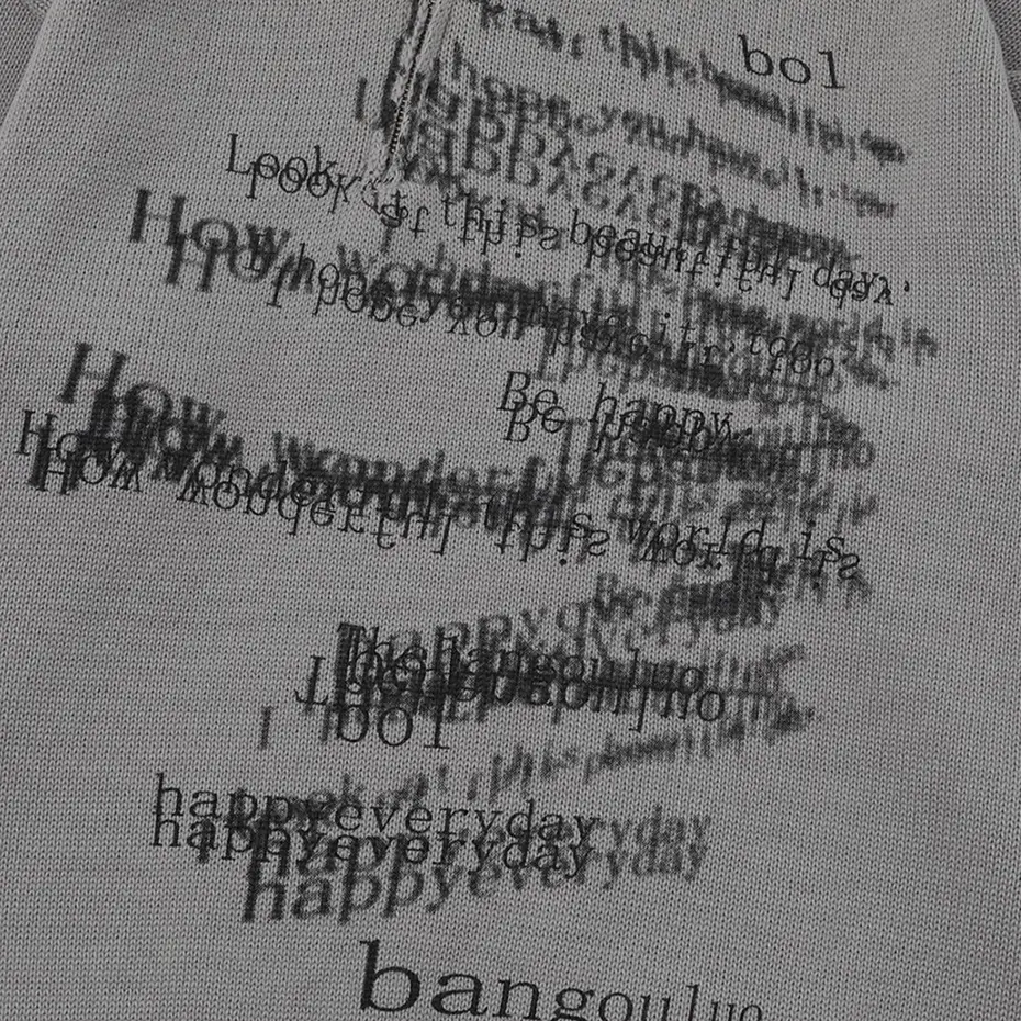 Letter Graphic Vintage Sweaters Unisex Casual Loose Knit Jumper Pullover Sweaters Streetwear Harajuku Hip Hop Oversized Sweaters