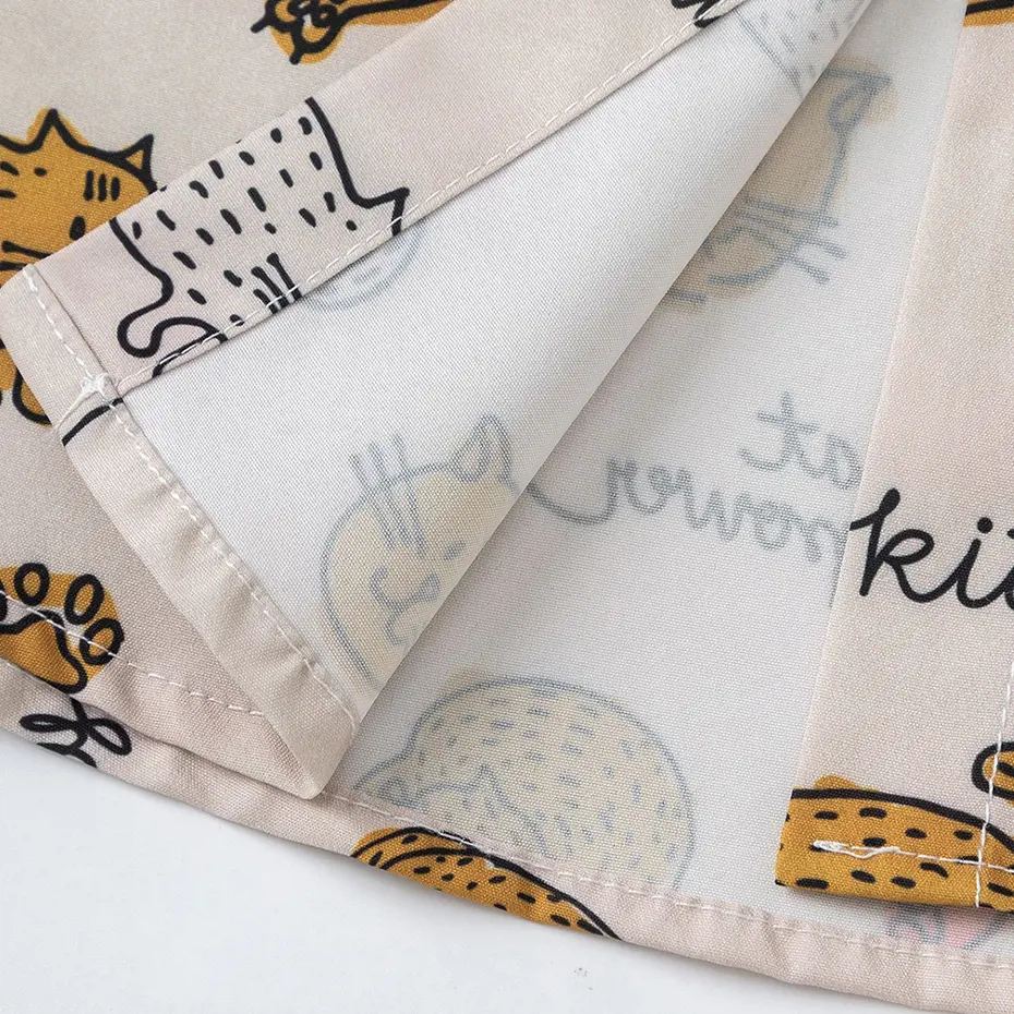Cat Graphic Long Sleeve Shirts Japanese Harajuku Oversized Shirts Button Up Blouse Casual Loose Shirts