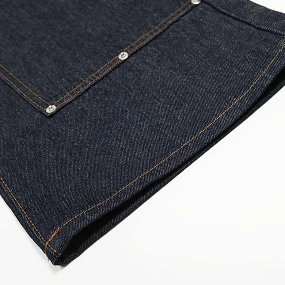 Men Baggy Jeans Fake Two Piece Blue Loose Straight Denim Pants Streetwear Harajuku Hip Hop Jeans Trousers