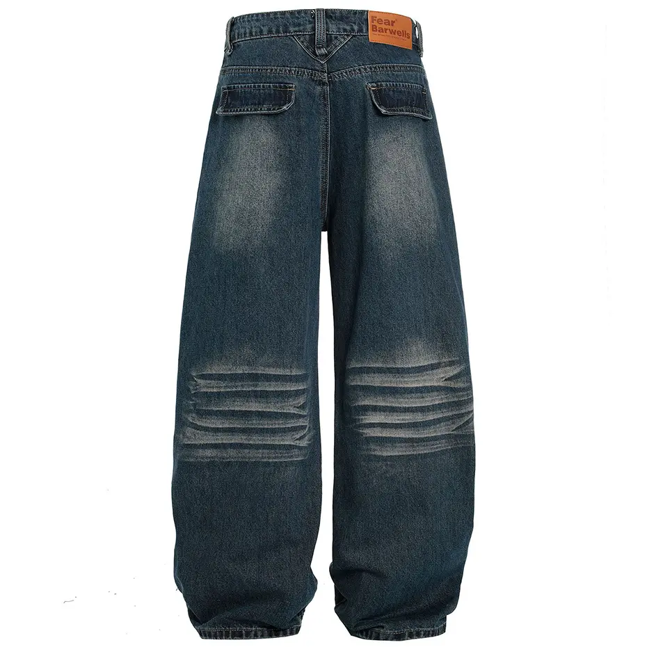 Vintage Baggy Jeans Double Waistline Loose Casual Denim Pants Streetwear Harajuku Hip Hop Jeans