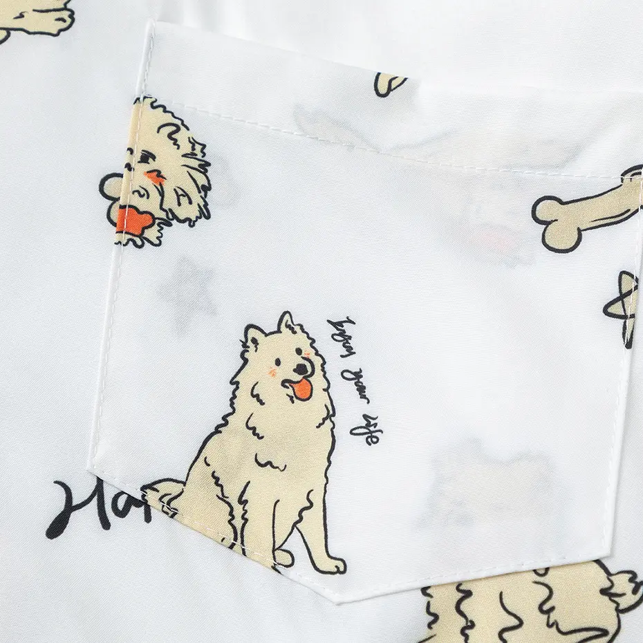 Dog Graphic Shirts Japan Style Vintage Long Sleeve Shirts Casual Loose Button Up Blouse Harajuku Hip Hop Oversized Shirts