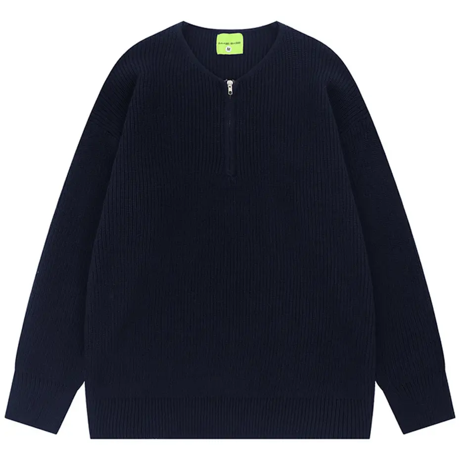 Harajuku Oversized Sweaters Men Casual Loose Solid Knitted Pullover Jumper Streetwear Hip Hop Sweaters Beige Knitwear