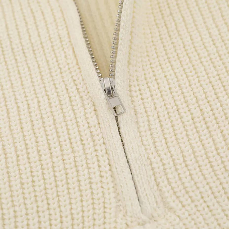 Harajuku Oversized Sweaters Men Casual Loose Solid Knitted Pullover Jumper Streetwear Hip Hop Sweaters Beige Knitwear