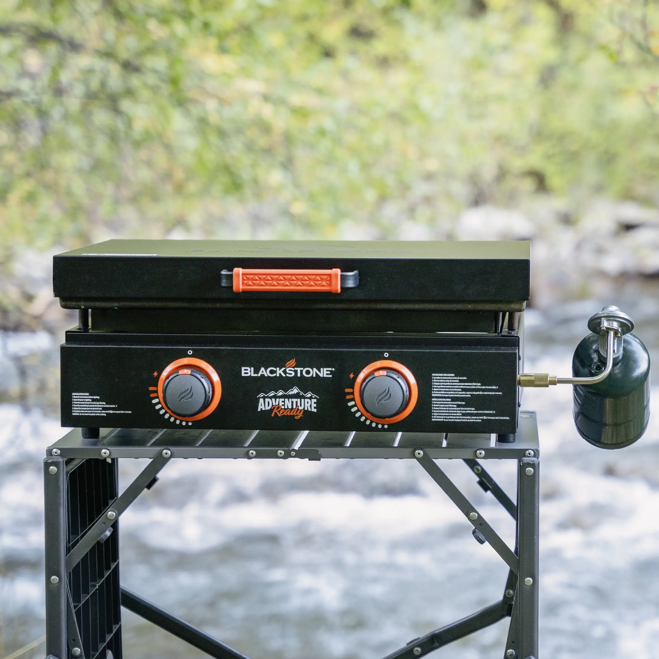 Adventure Ready 2-Burner 22" Propane Griddle with Hard Cover in Black