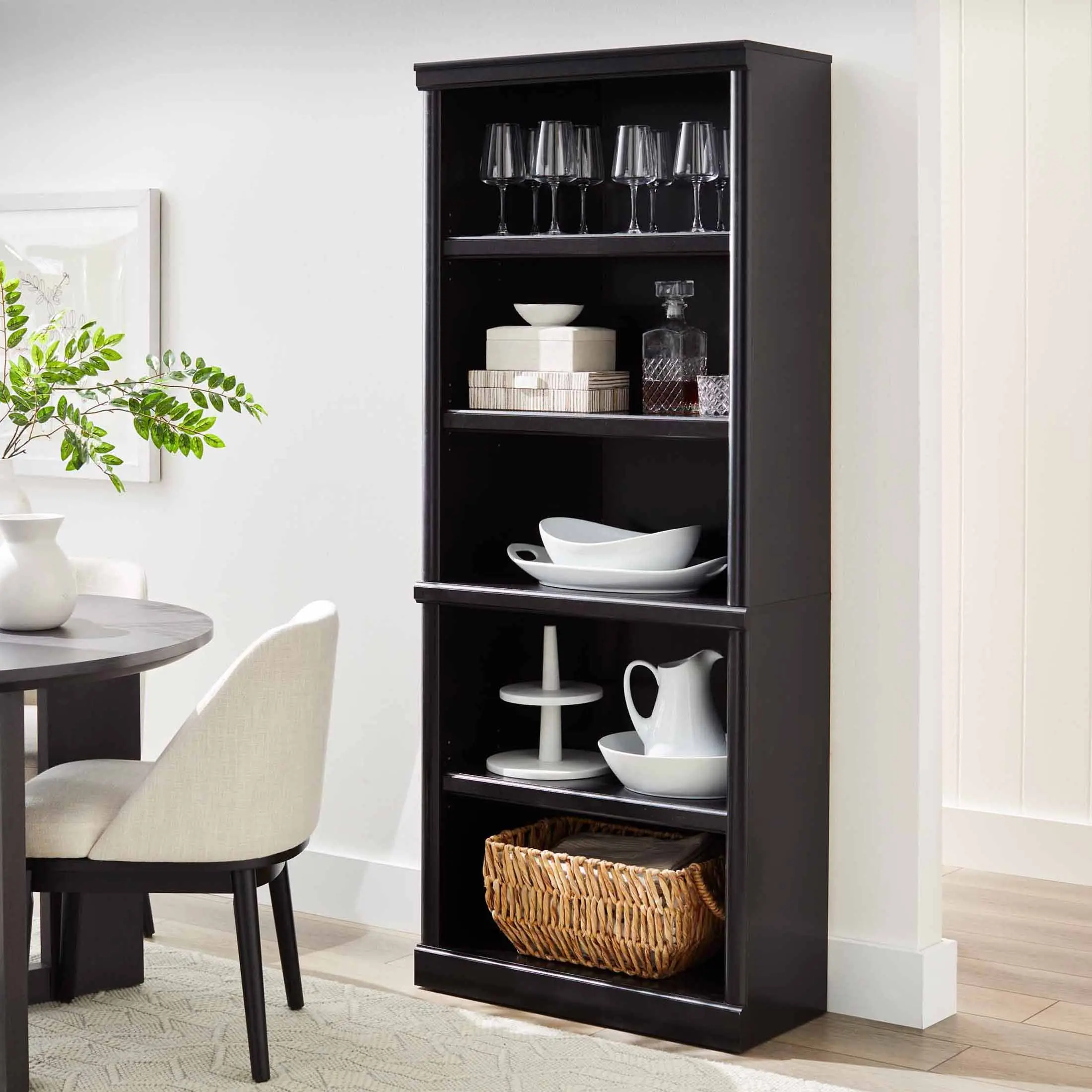 71" Ashwood Road 5 Shelf Bookcase, Black Finish