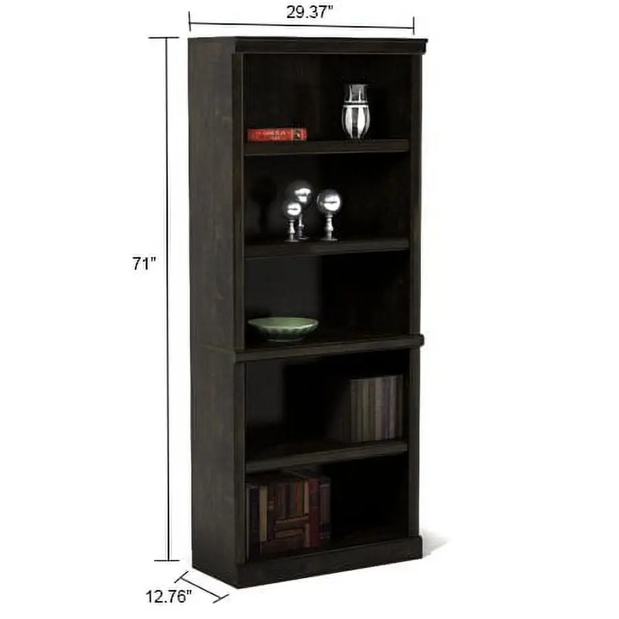 71" Ashwood Road 5 Shelf Bookcase, Black Finish
