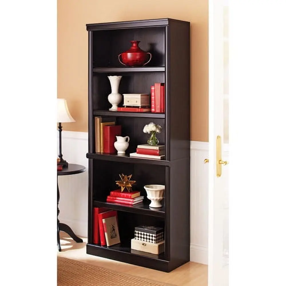 71" Ashwood Road 5 Shelf Bookcase, Black Finish