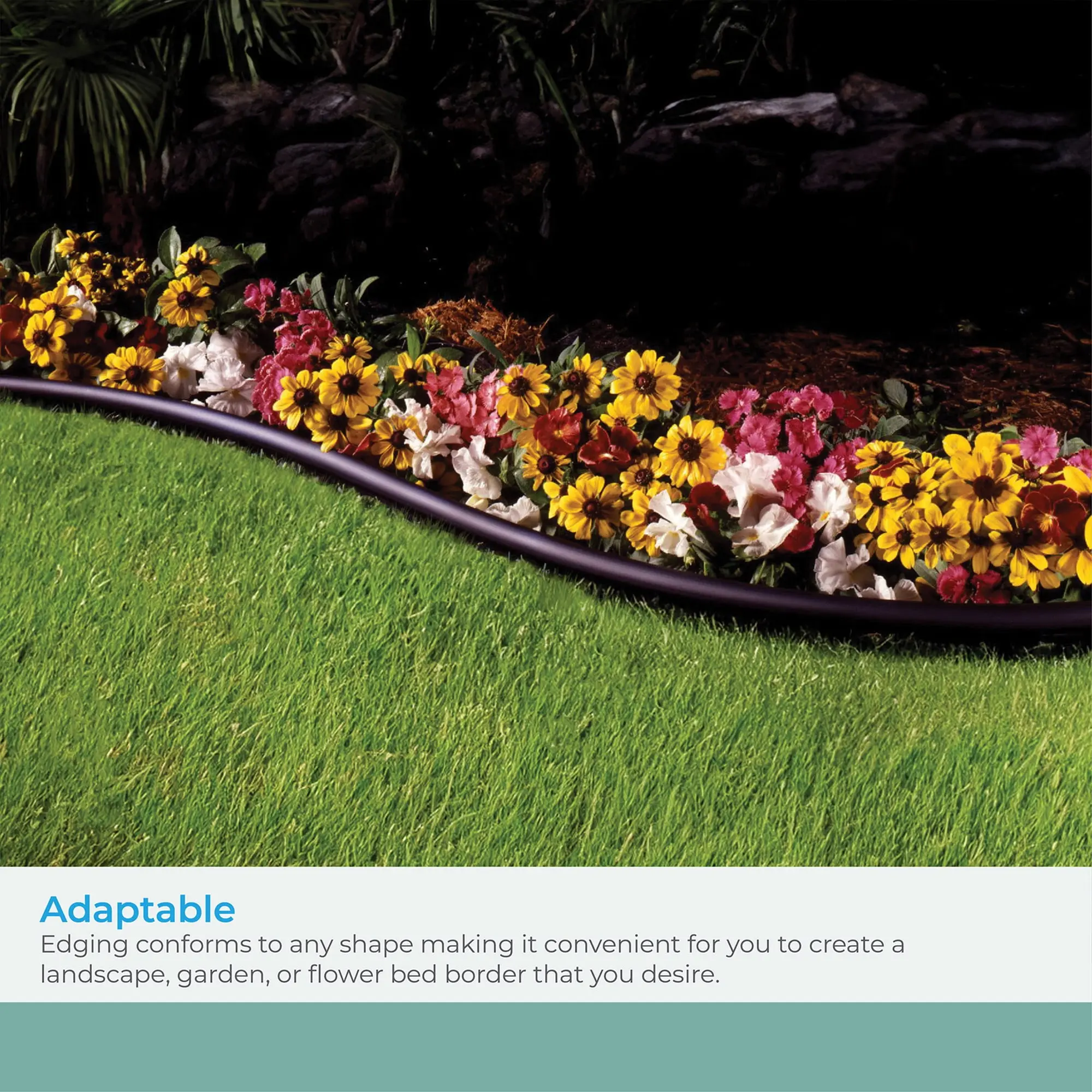 5 in. x 60 ft. Black Resin Garden Border Edging