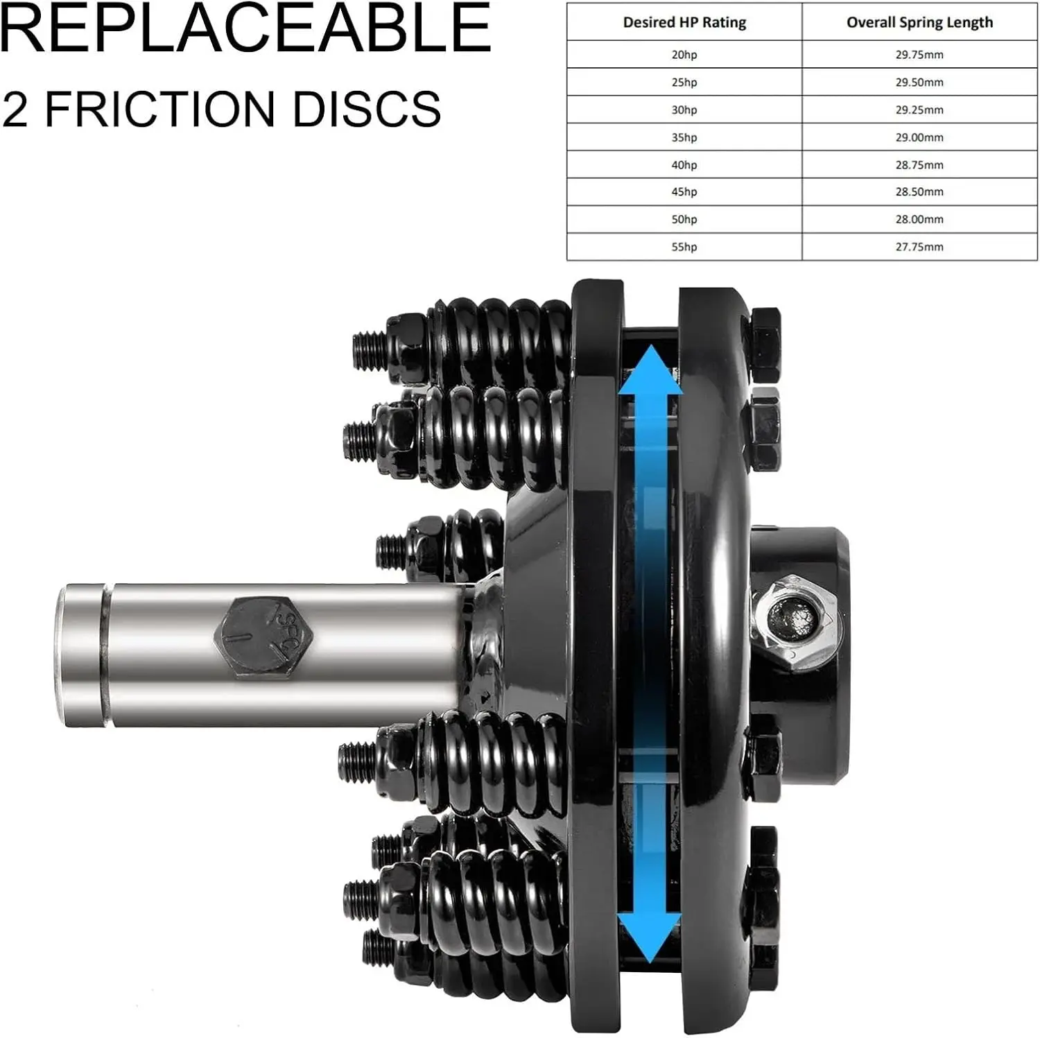 Slip Clutch, 1 3/8" PTO Slip Clutch, Smooth Round Ends PTO Friction Clutch, Carburized Steel Tractor Slip Clutch