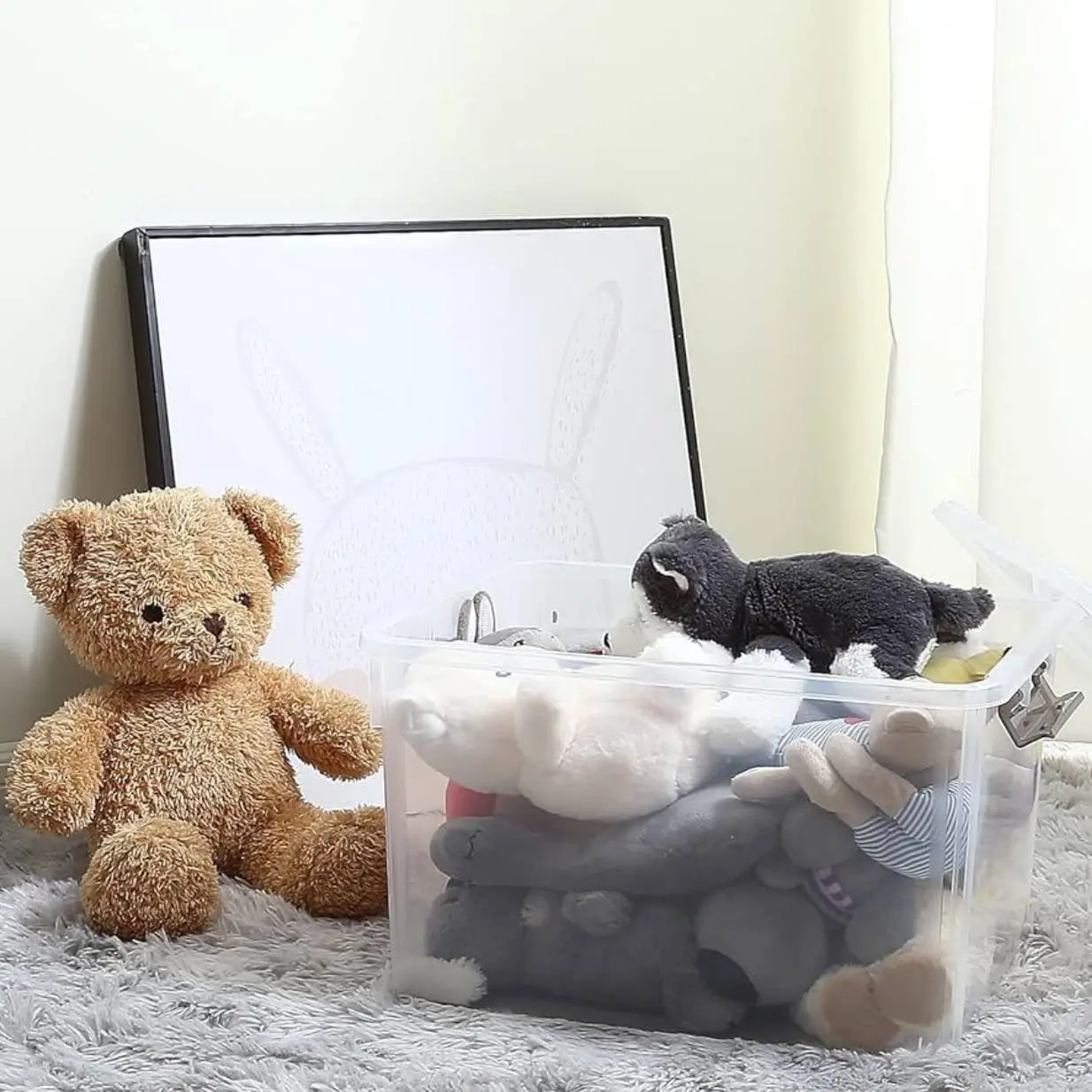 32 Qt Clear Storage Bins with Lids Plastic Stackable Storage Containers 4 Packs