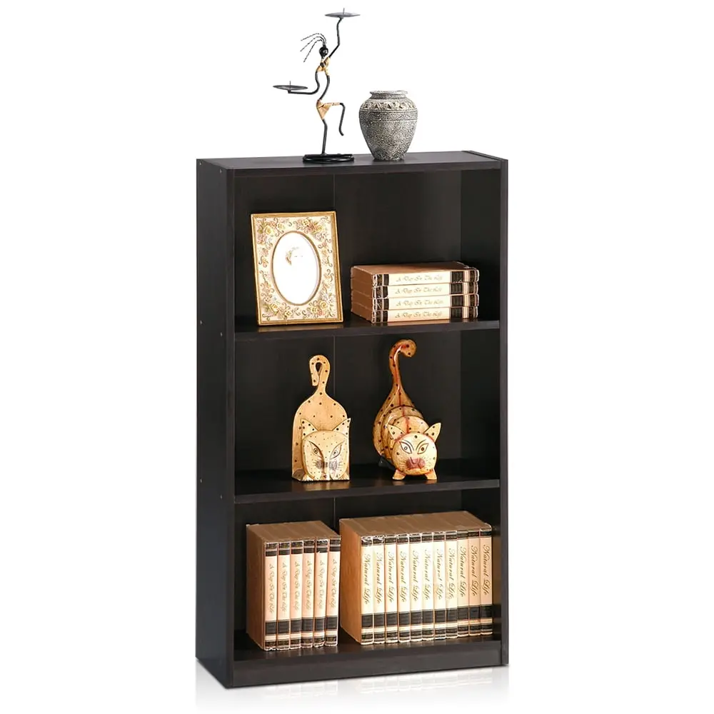Basic 3 - Tier Bookcase Storage Shelves, Espresso