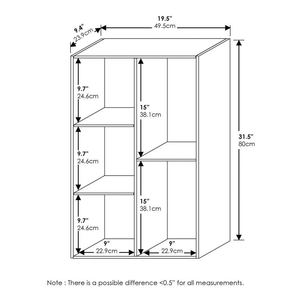 11069WH-PI 5-Cube Reversible Open Shelf, White & Pink
