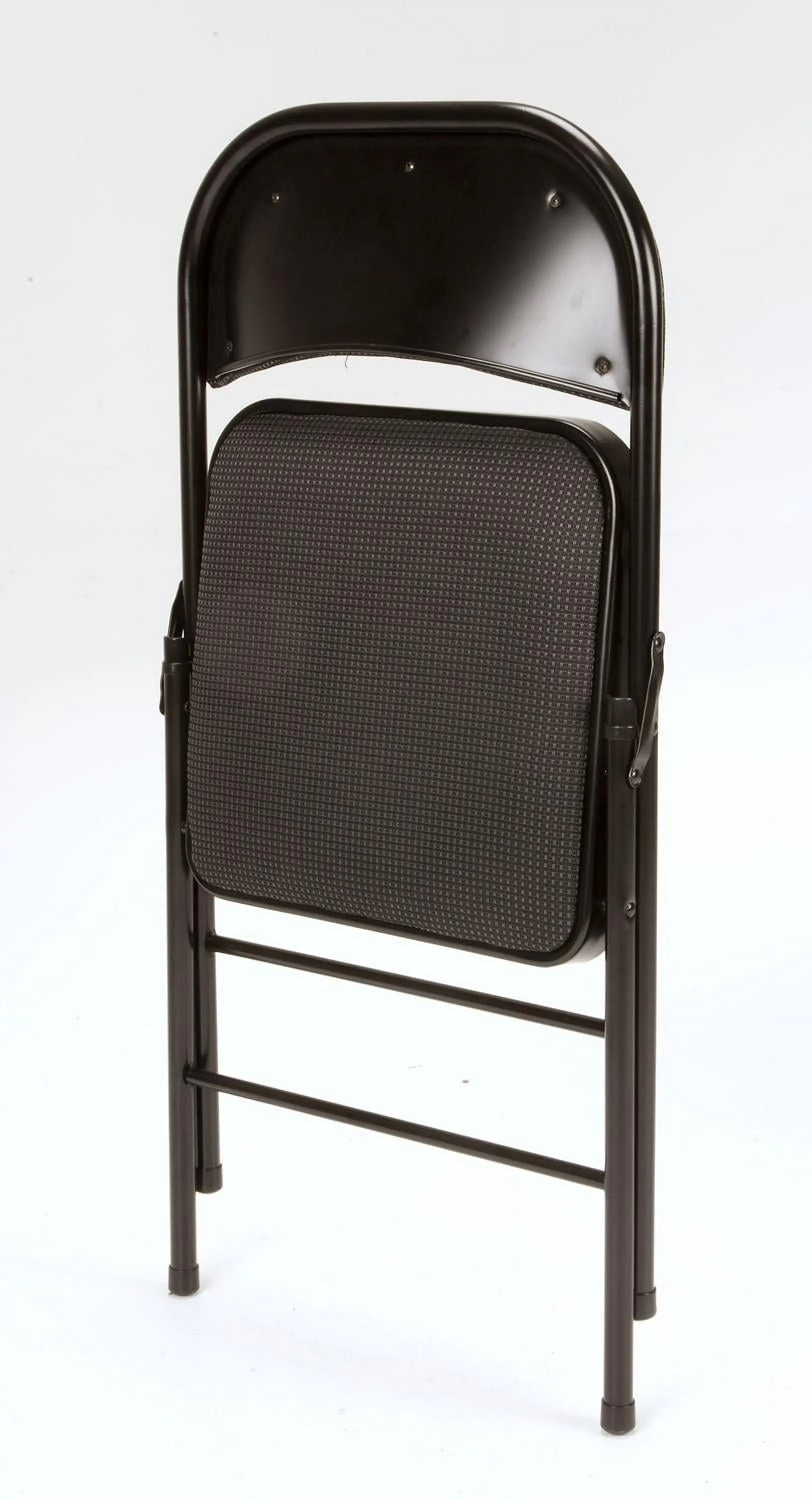 Deluxe Fabric Padded Folding Chair, Black