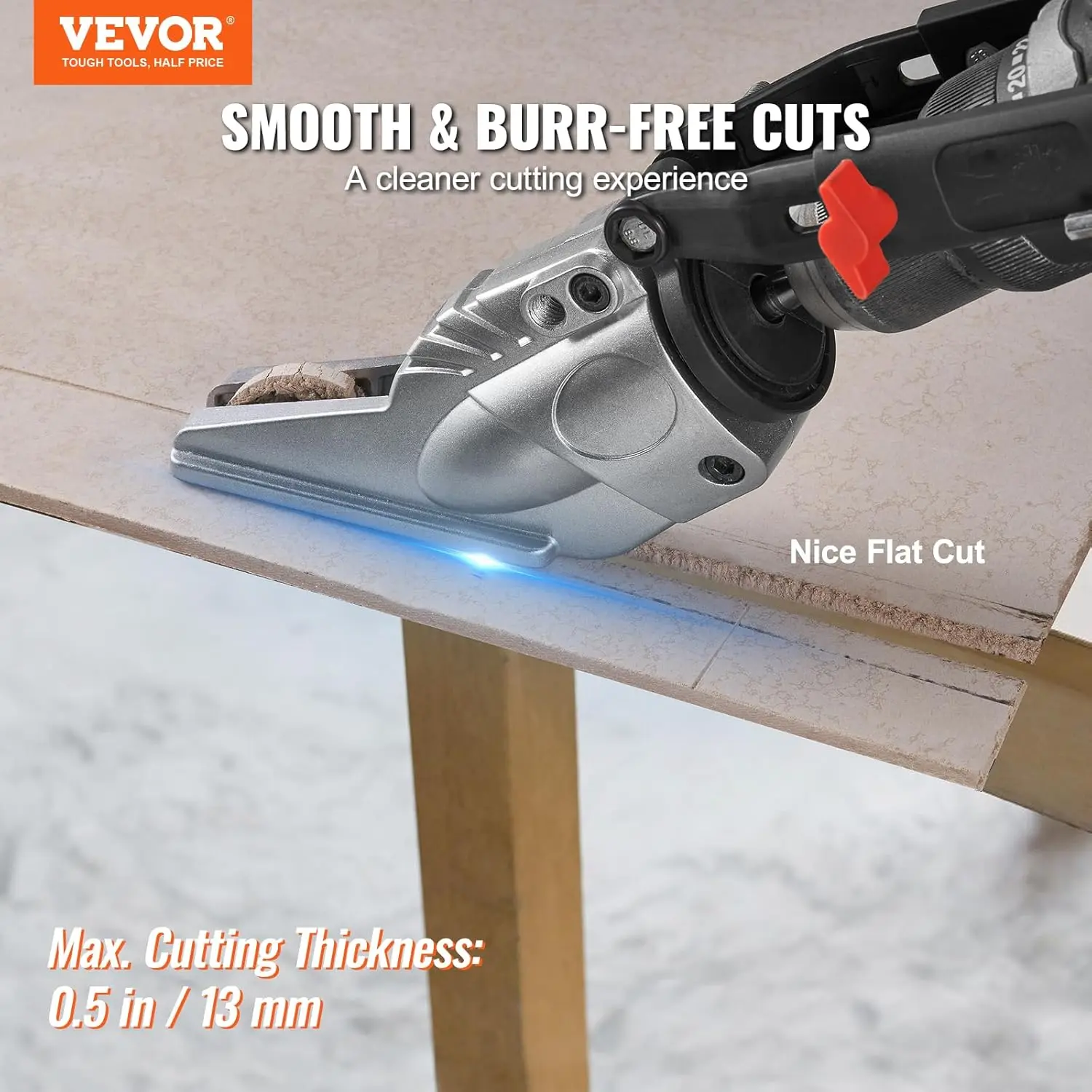 Board Cutter Drill Attachment, Board Shears Attachment with 360 Degree Pivoting Head, Cutting Max. 0.47" Plasterboard