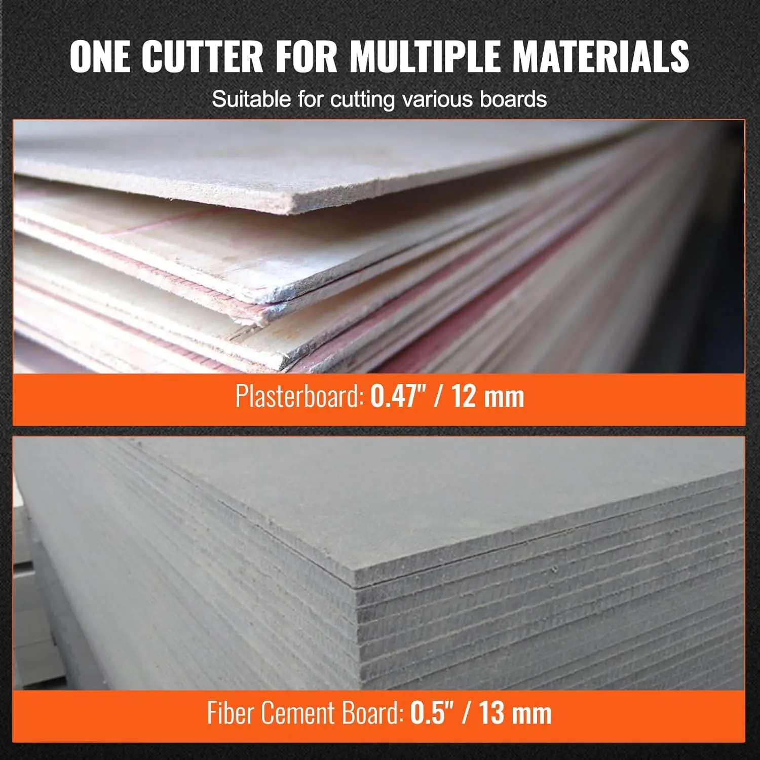 Board Cutter Drill Attachment, Board Shears Attachment with 360 Degree Pivoting Head, Cutting Max. 0.47" Plasterboard